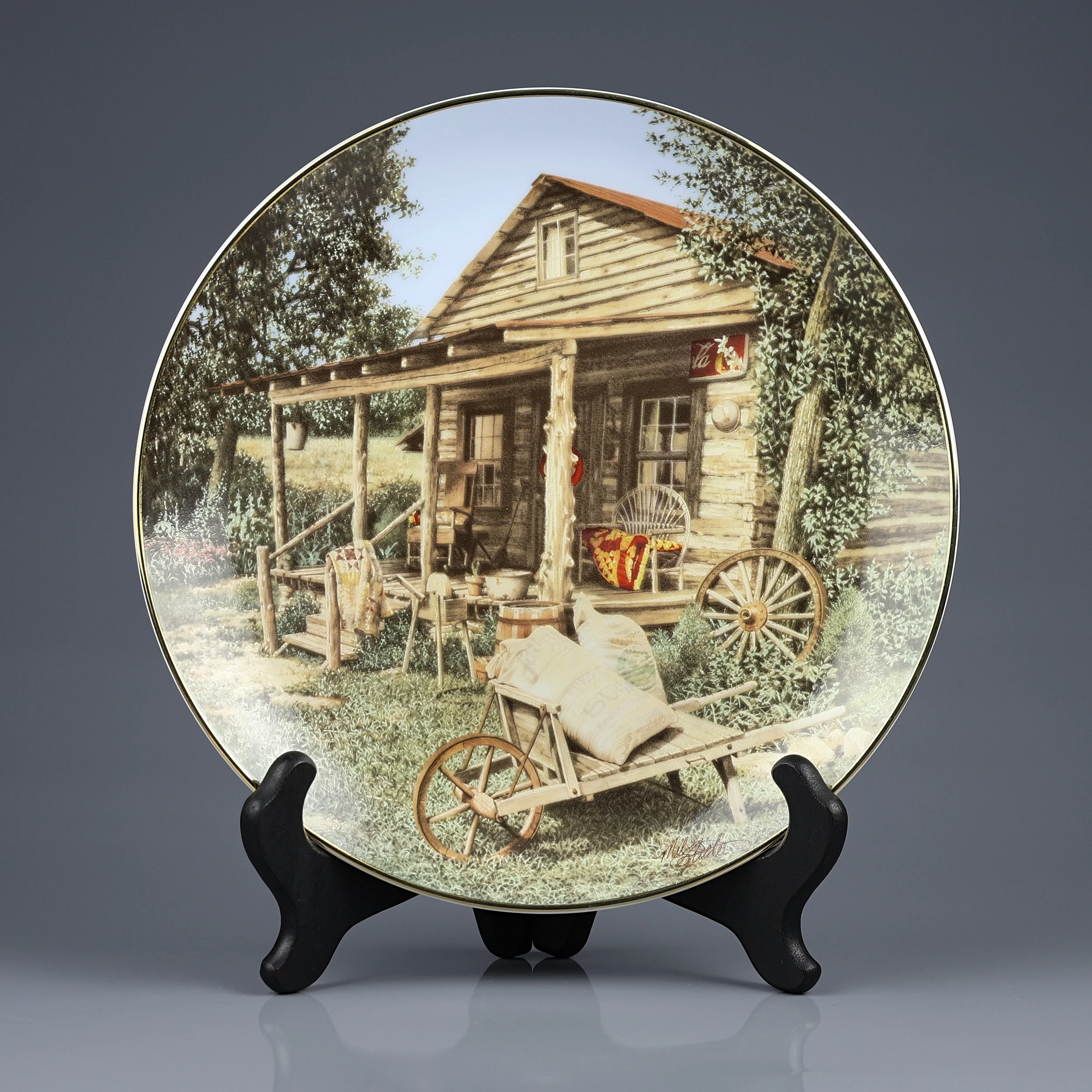 Тарелка винтажная декоративная настенная Квилты Сельский магазин Hamilton Collection Quilted Countryside Old Country Store