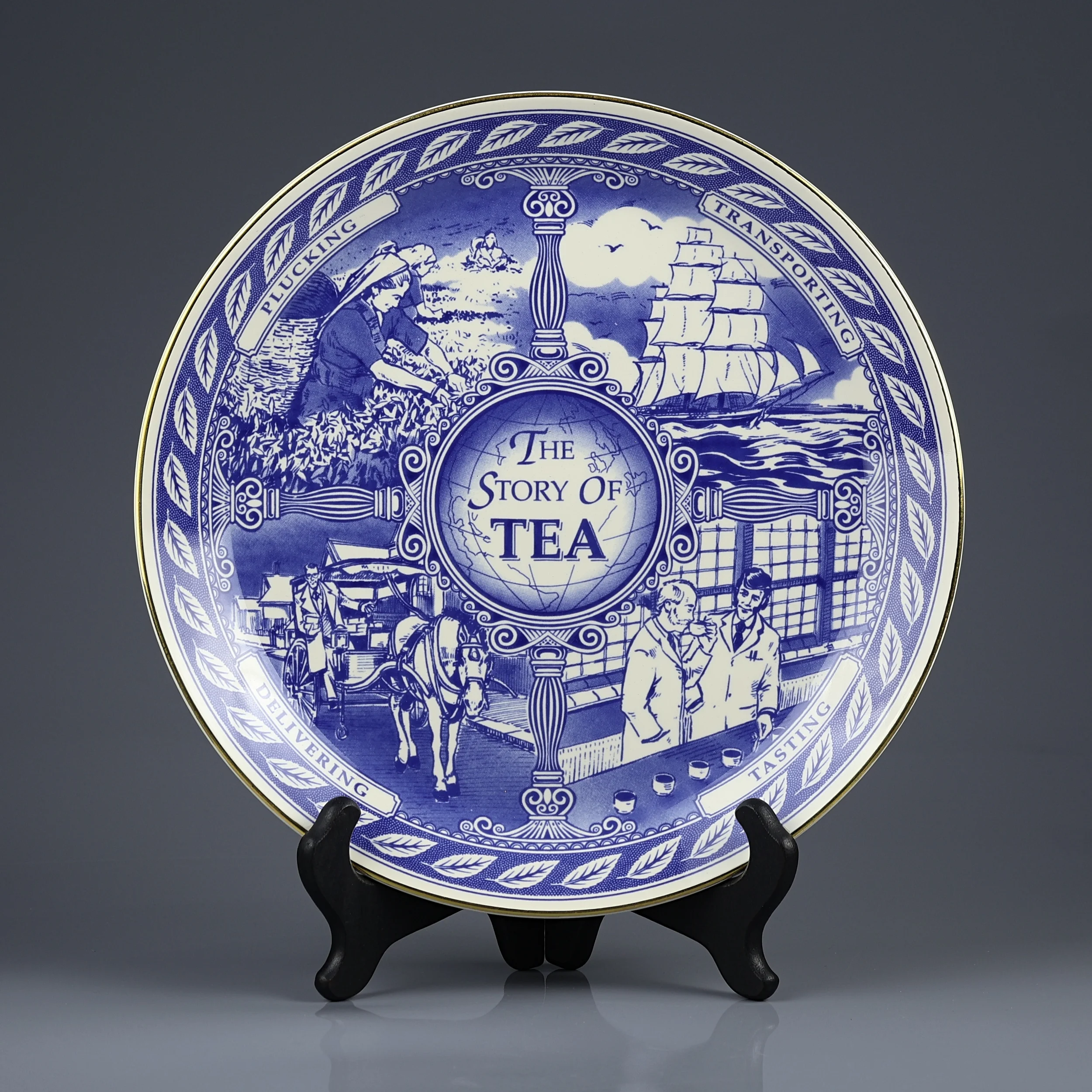 Тарелка винтажная декоративная настенная История чая Mason’s Story of Tea Ringtons