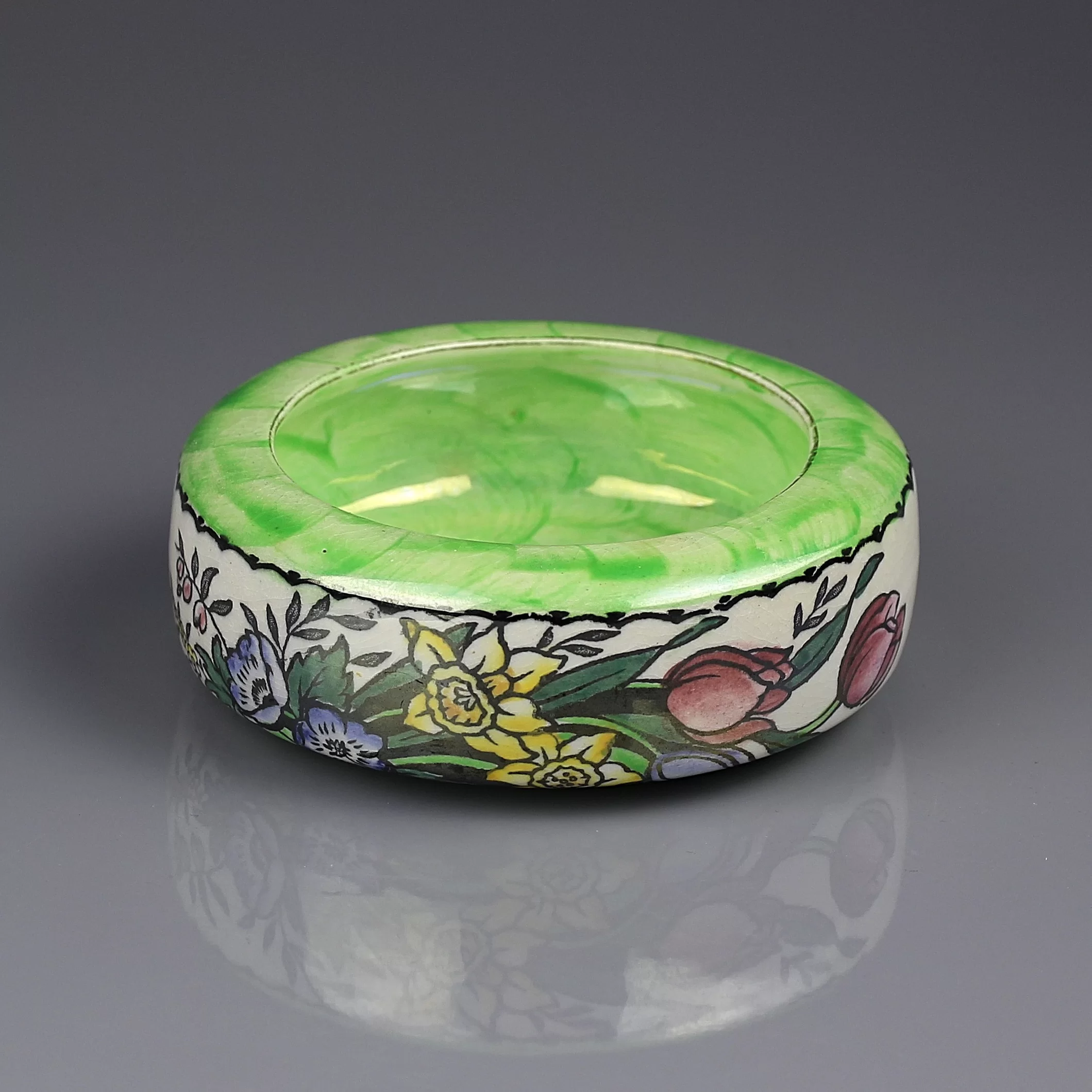 Винтажная керамическая тарелочка Maling Springtime waved Англия 1950–1955 год