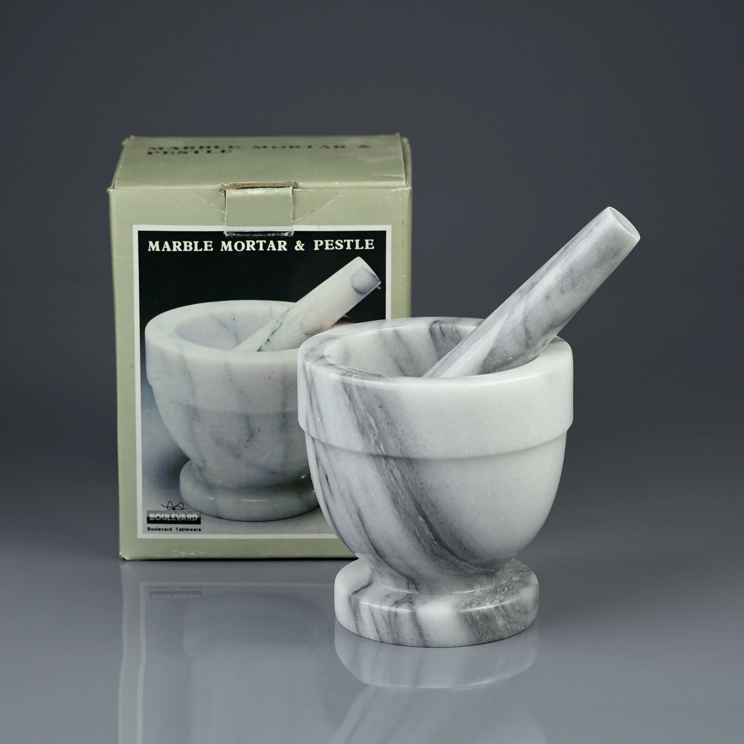 Винтажная английская каменная ступка с пестиком Boulevard Tableware