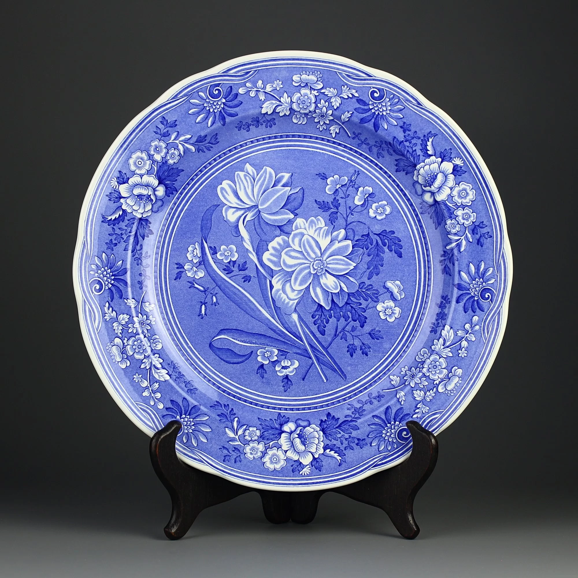 Тарелка винтажная декоративная настенная Англия Цветы Spode Botanical First Introduced c.1820