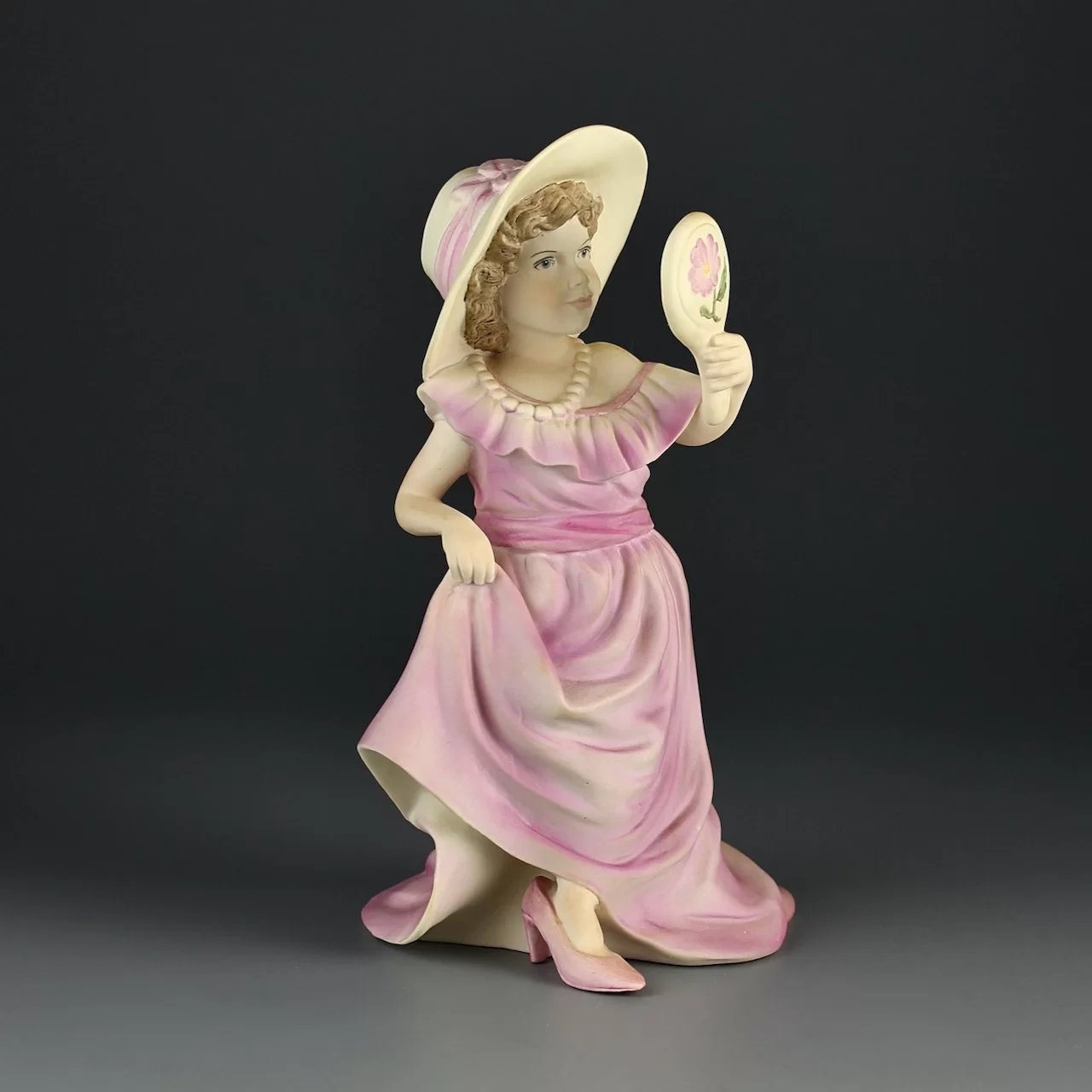 Винтажная фарфоровая статуэтка Девочка с зеркалом Понедельник Coalport Mondays Child Children Week Collection
