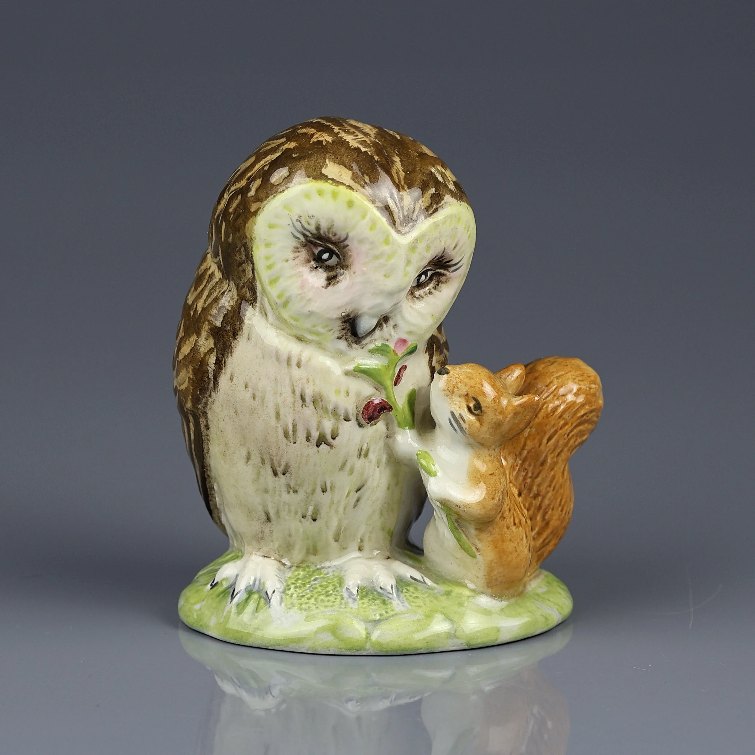 Винтажная английская статуэтка Сова и Белка Беатрис Поттер Royal Albert Beatrix Potter Old Mr Brown