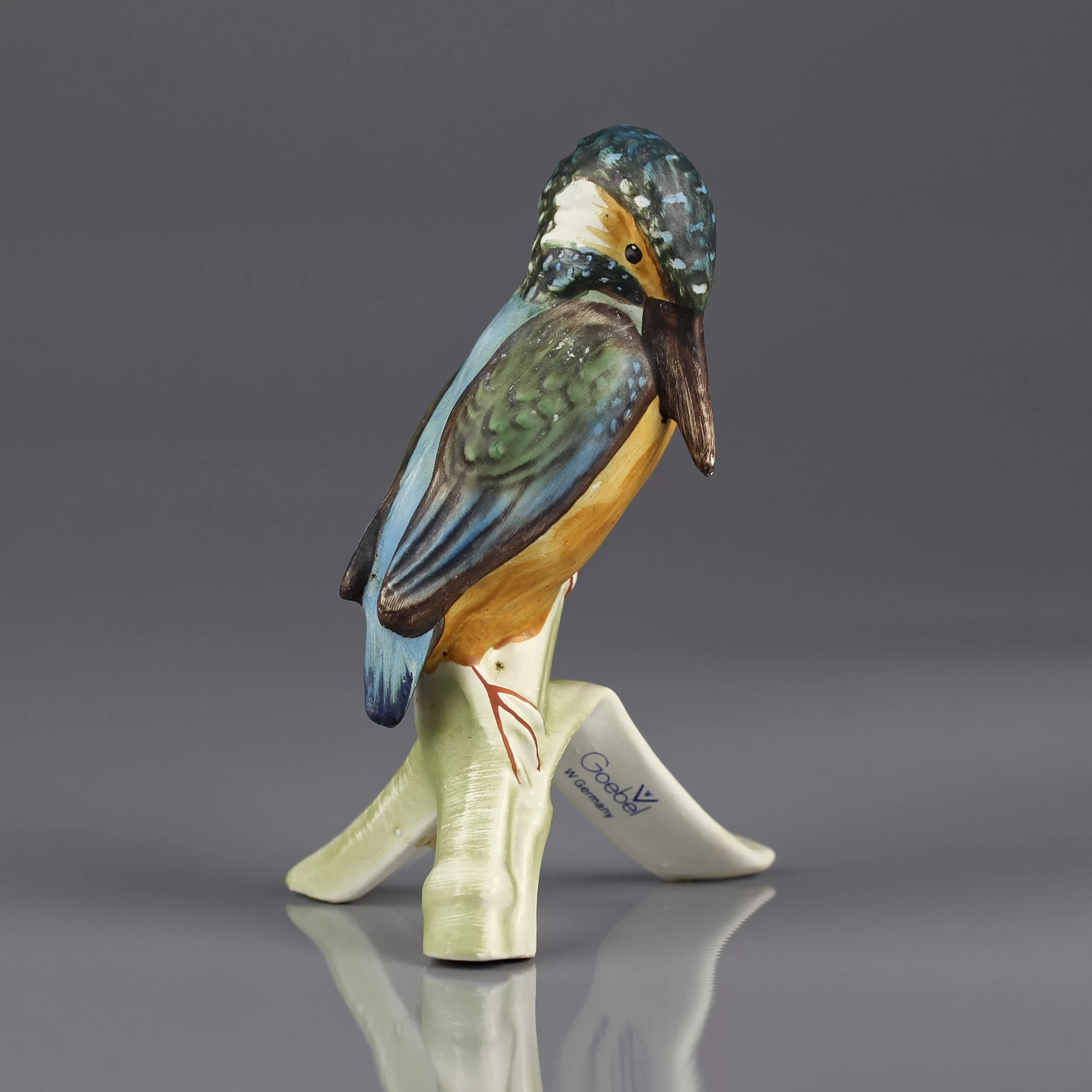 Винтажная фарфоровая статуэтка зимородка Kingfisher Goebel