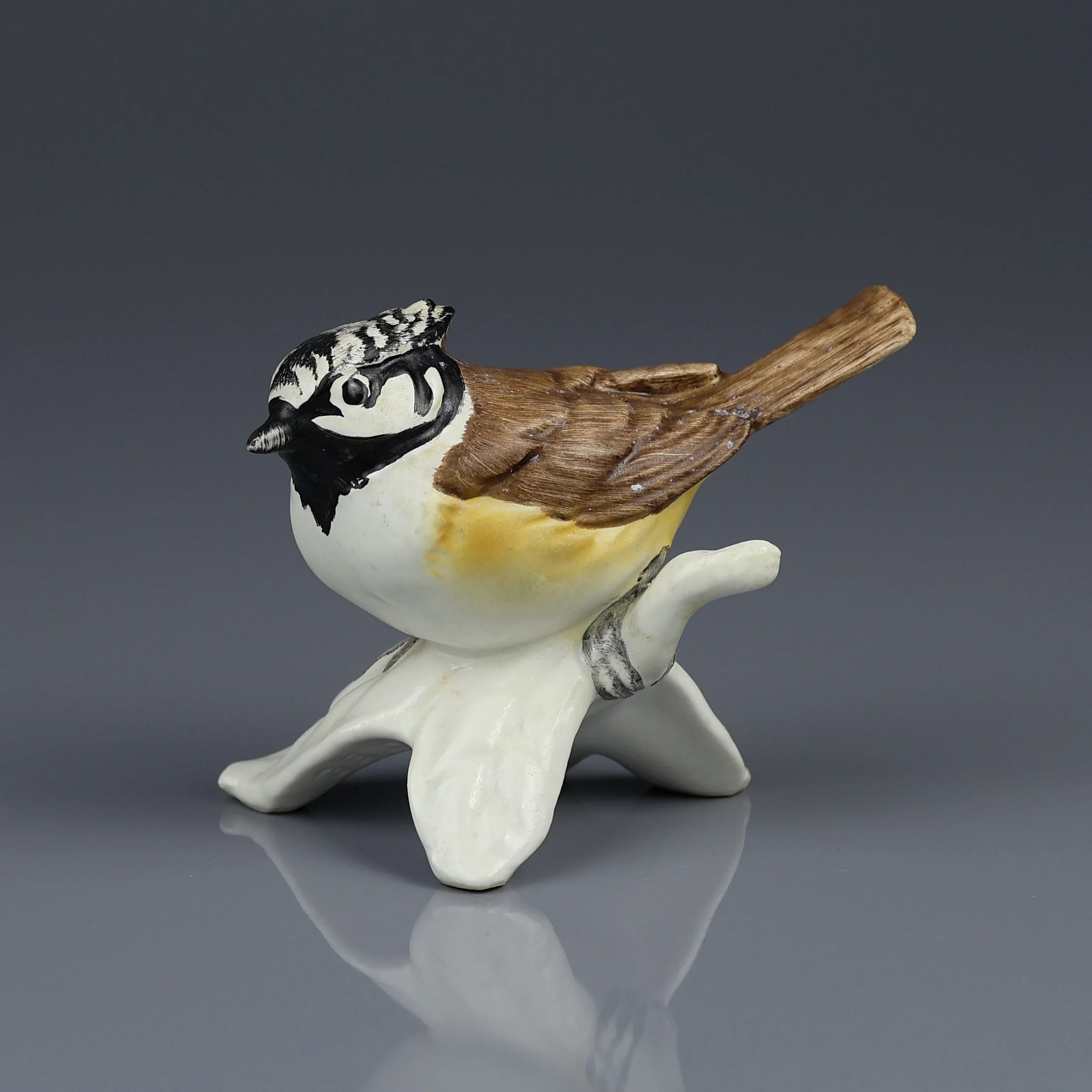 Винтажная фарфоровая фигурка Хохлатая синица Птица Goebel 38 027 Crested Tit