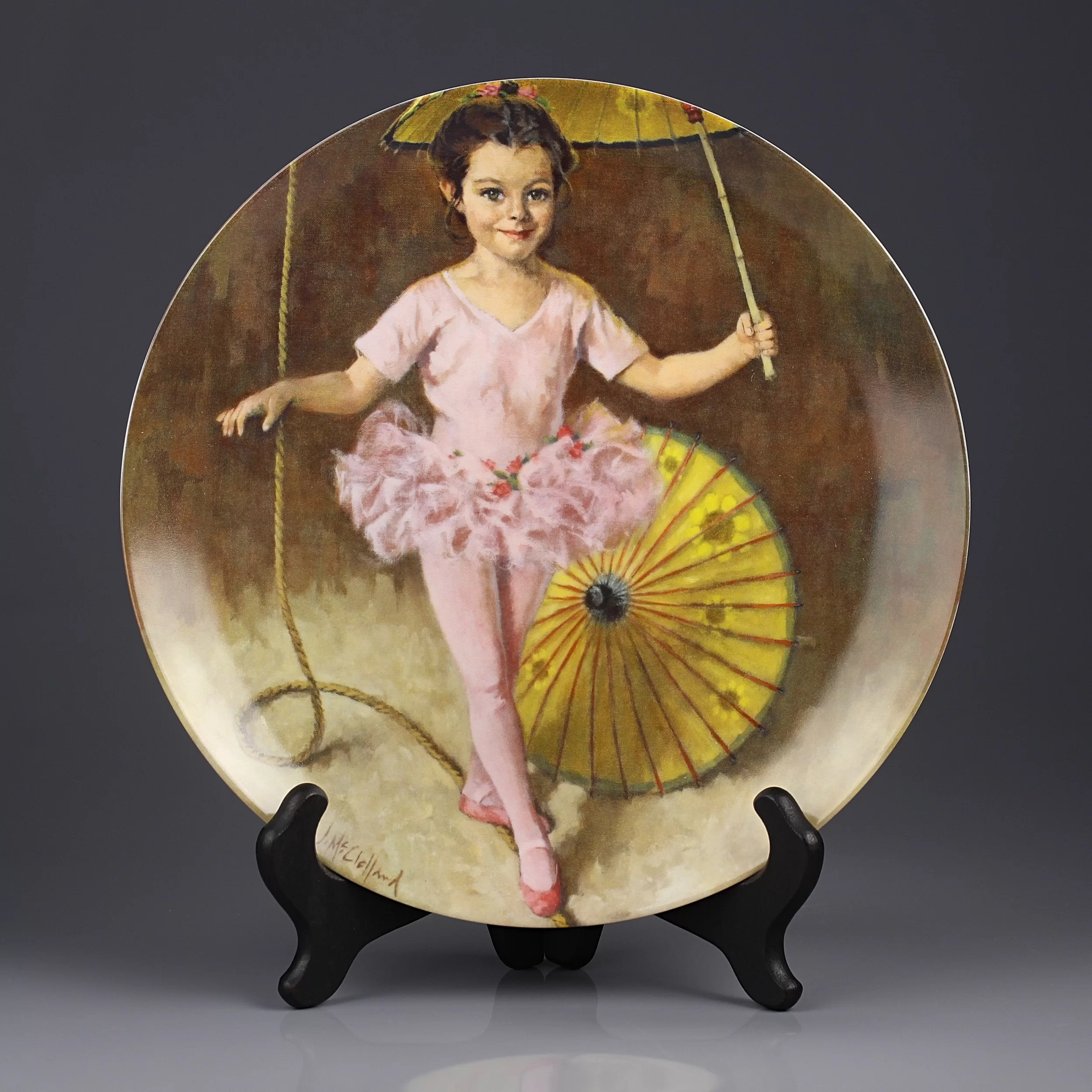 Тарелка винтажная декоративная настенная Фарфор Канатоходка Knowles Reco Children's Circus Collection Katie the Tightrope Walker