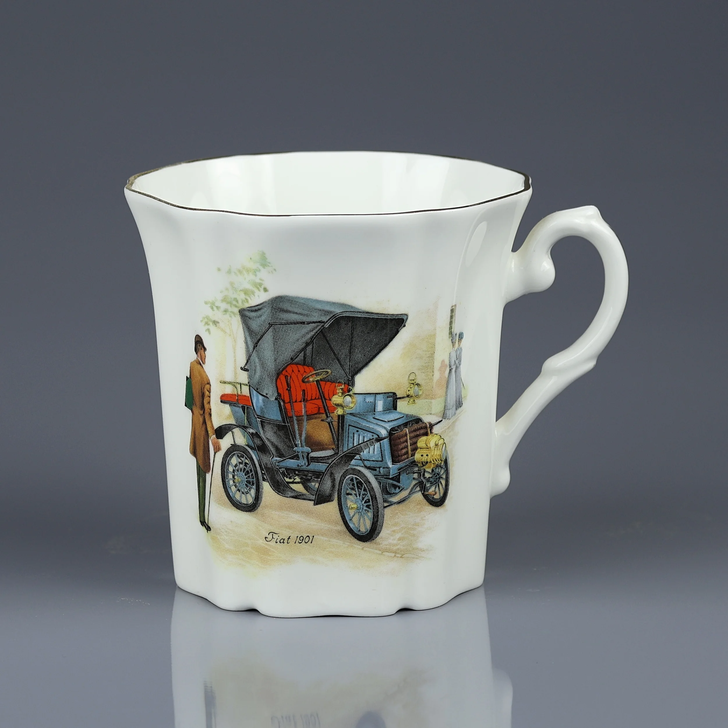 Винтажная английская фарфоровая кружка Ретро автомобиль Fiat 1901 Royal Grafton