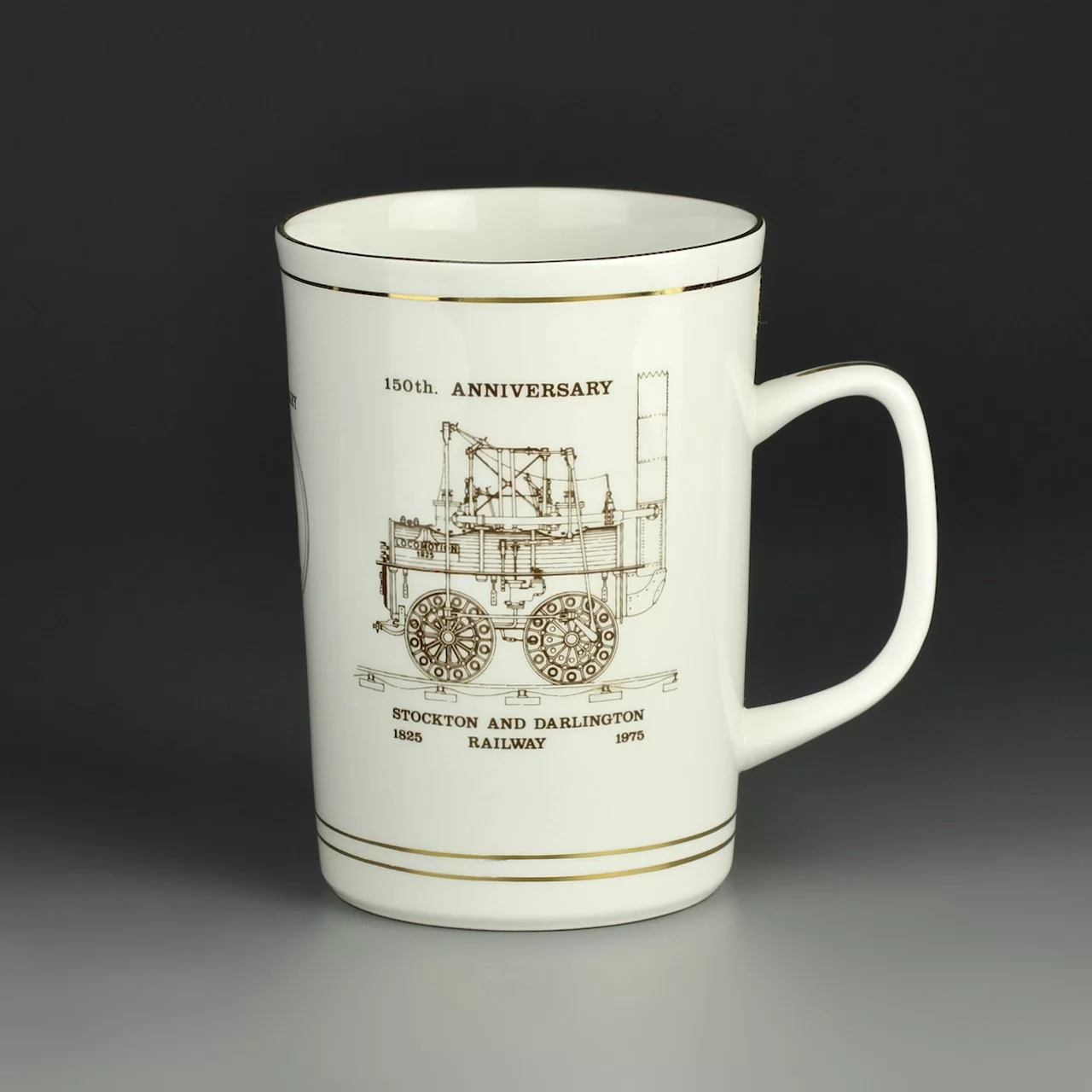 Винтажная английская фарфоровая кружка Stockton and Darlington Railway 1975 год