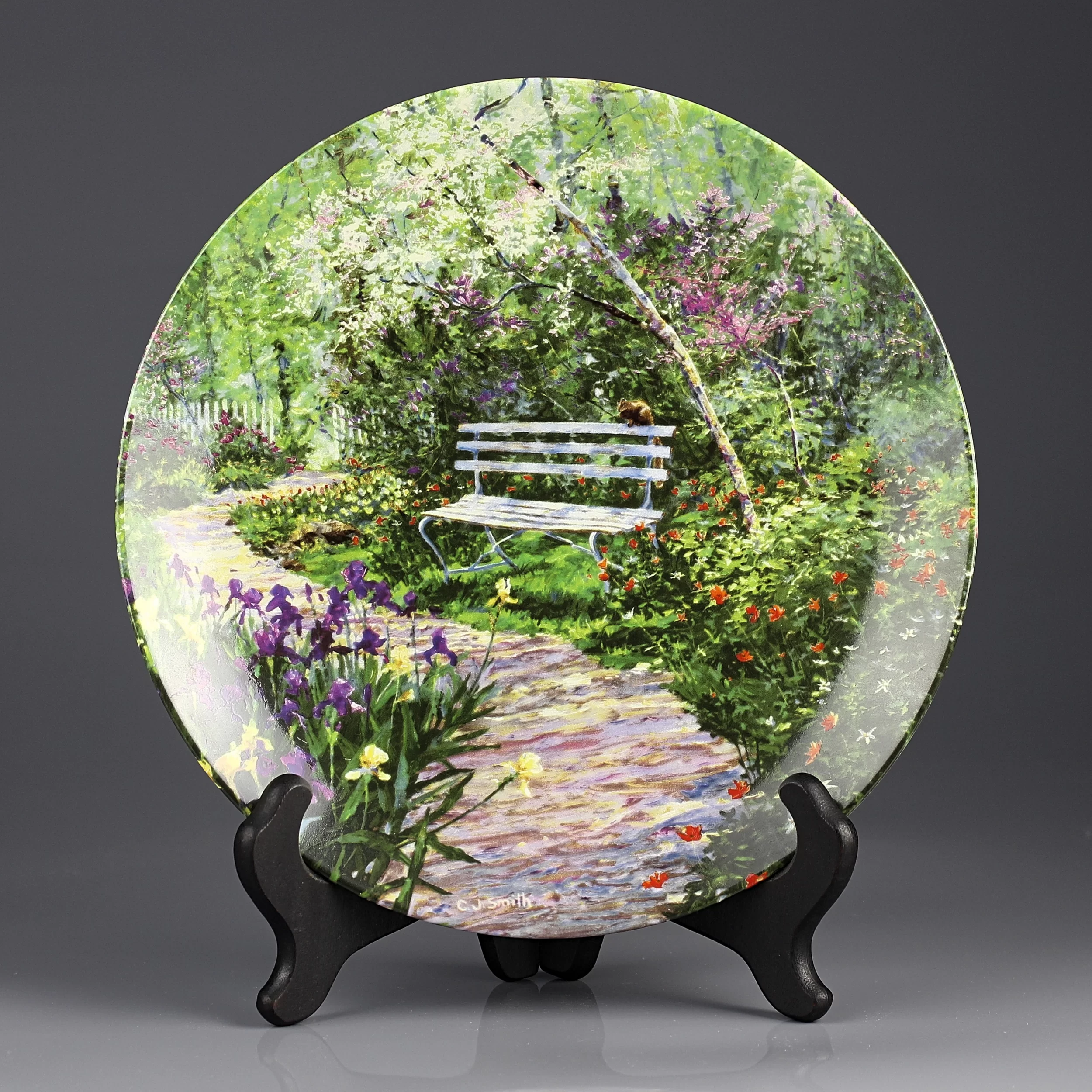 Тарелка винтажная фарфоровая настенная декоративная Цветы Сад George Woodland Garden