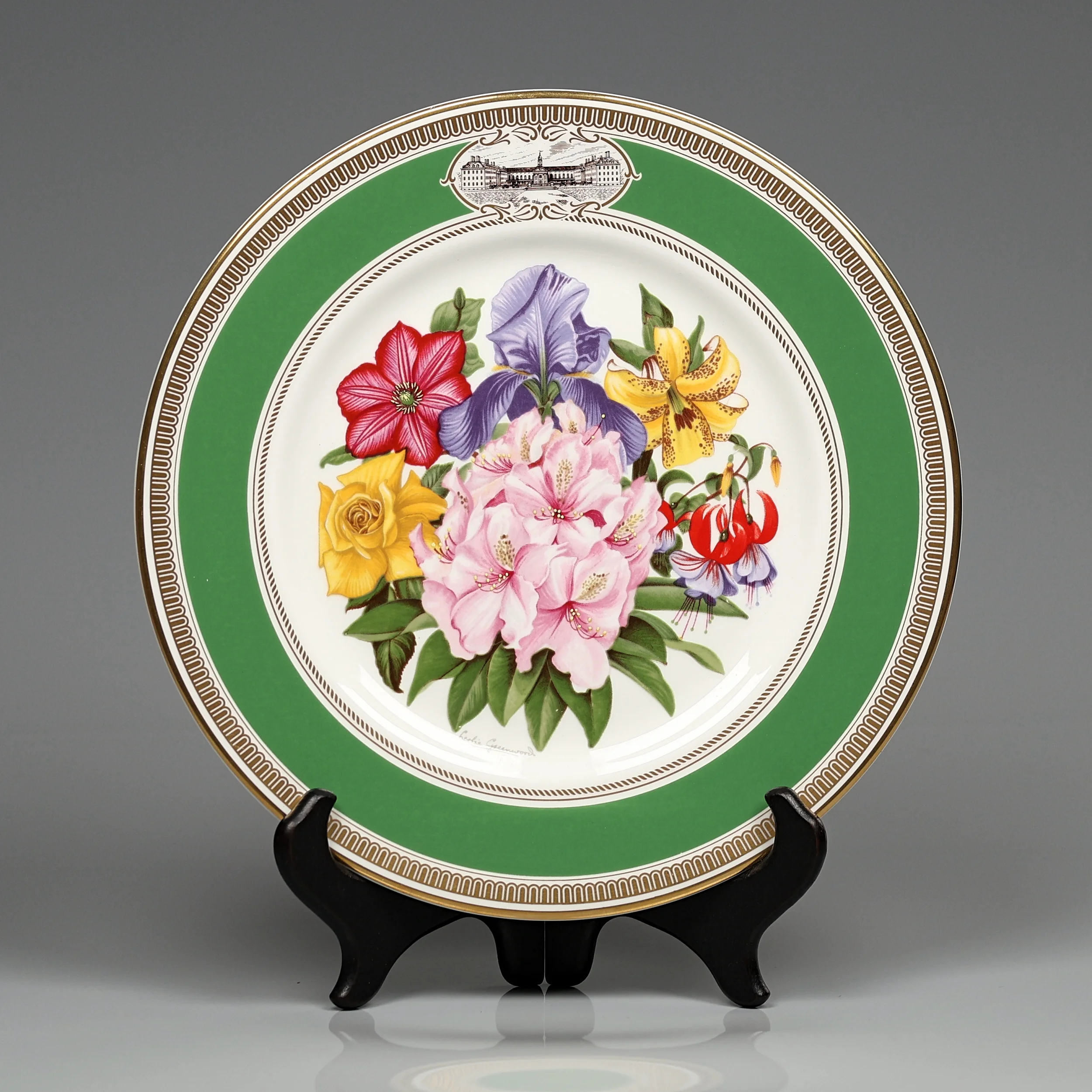 Тарелка винтажная фарфоровая декоративная Цветы Букет Англия Royal Doulton Chelsea Flower Show Plate Premier Issue 1981