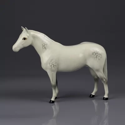 Винтажная фарфоровая английская статуэтка Лошадь Конь Beswick 701 Bois Roussel