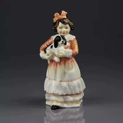 Винтажная английская фарфоровая статуэтка Девочка с щенком Royal Doulton 3696 Faithful Friend