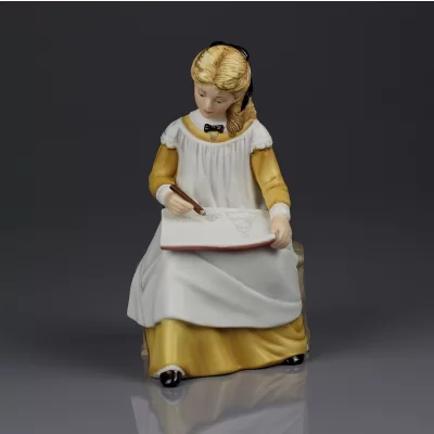 Статуэтка винтажная фарфоровая Девочка рисует Художница Amy Little Women Franklin Porcelain