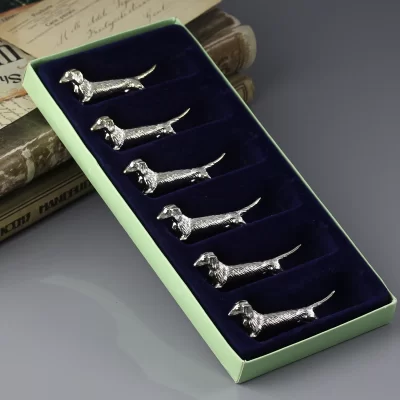 Винтажный набор порт-куто Porte-couteau Подставки под ножи в виде такс Собаки
