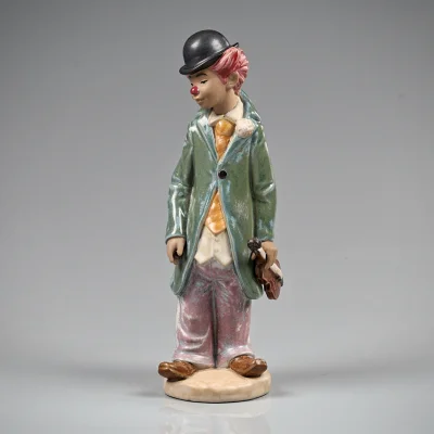 Винтажная фарфоровая статуэтка Клоун со скрипкой Lladro 2328 Circus Sam