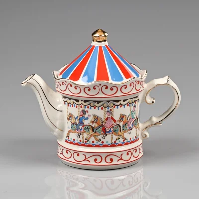 Винтажный фарфоровый чайник Карусель Англия Sadler Carousel Edwardian Entertainments