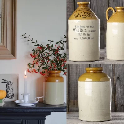 Большая антикварная английская бутыль Stone Ware Bottle