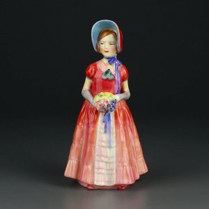 Винтажная фарфоровая статуэтка Англия Royal Doulton Diana Девочка с букетом Диана