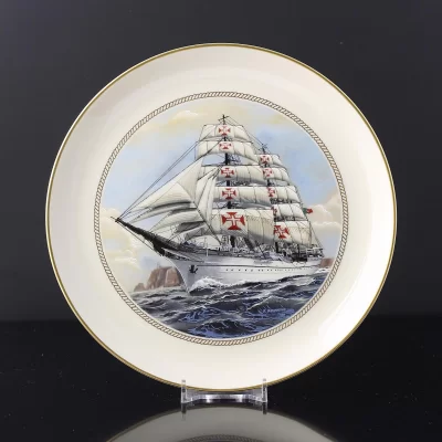 Тарелка винтажная декоративная настенная Фарфор Парусный корабль Danbury Mint Tall Ships Sagres