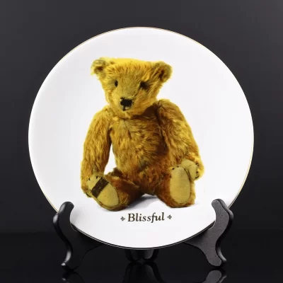 Тарелка винтажная декоративная настенная Фарфор Англия Мишка Тедди Royal Worcester Teddy Bear Blissful