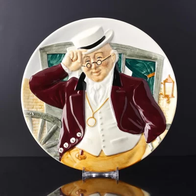 Тарелка винтажная декоративная настенная Англия Мистер Пиквик Davenport Toby Plate Mr Pickwick