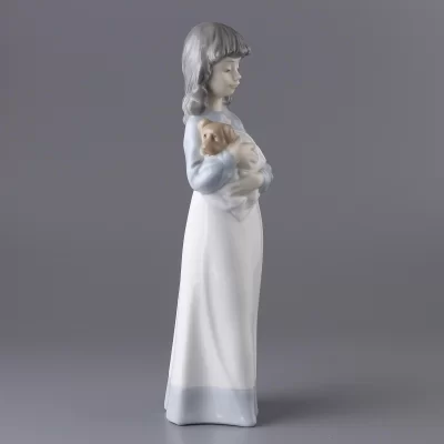 Винтажная фарфоровая статуэтка Девочка с собакой Lladro NAO Someone to Love