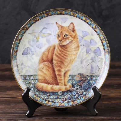 Тарелка винтажная декоративная настенная Фарфор Англия Кошки мира Danbury Mint Cats Around the World Spiro in Egypt