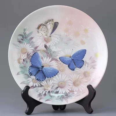 Тарелка винтажная декоративная настенная Фарфор Бабочки W S George Gossamer Wings Lena Liu Eastern Tailed Blues