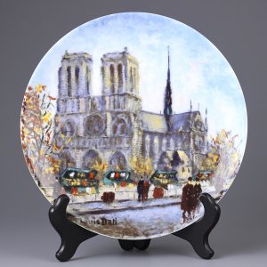 Винтажная французская тарелка Лимож Henri D'Arceau Limoges De la Ville de Paris La Cathedrale Notre Dame Собор Парижской Богоматери