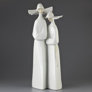 Винтажная фарфоровая статуэтка Испания Lladro 4611 Nuns Монахини
