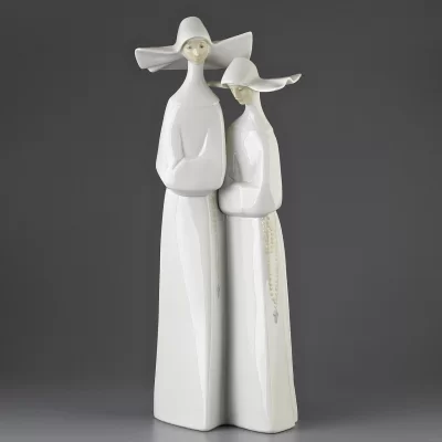 Винтажная фарфоровая статуэтка Монахини Lladro 4611 Nuns