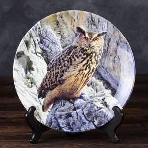 Тарелка винтажная декоративная настенная Англия Сова Филин Веджвуд Wedgwood Danbury Mint Majesty of Owls Mountain Vigil