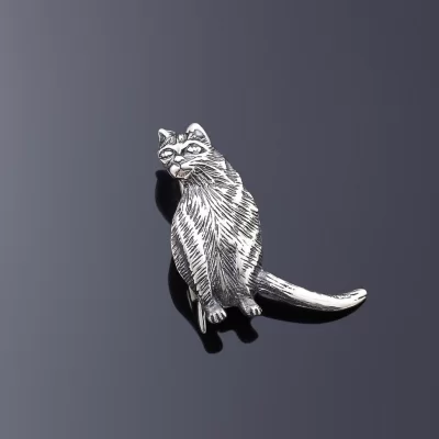 Брошь ручной работы Кошка