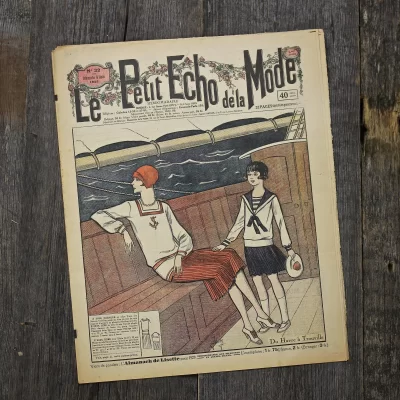 Антикварный французский журнал мод Le Petit Echo de la Mode Dimanche 5 Aout 1928 Ар-деко