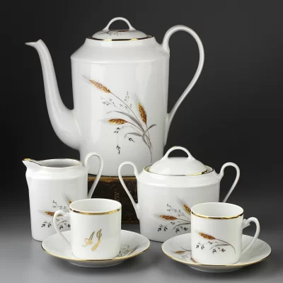 Винтажный кофейный сервиз Лимож Limoges JB de Saint Eloi Колосья