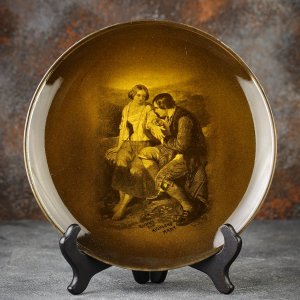 Тарелка антикварная декоративная настенная Англия Роберт Бернс и Хайленд Мэри Ridgways Burns and Highland Mary