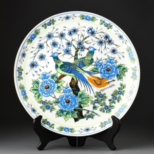 Тарелка винтажная декоративная настенная Фарфор Япония Павлины Peacock