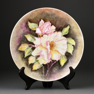 Тарелка винтажная декоративная настенная Фарфор Англия Цветы Gillian Thompson