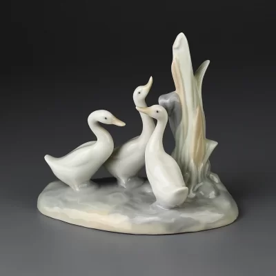 Винтажная фарфоровая статуэтка Испания Lladro NAO Group of Ducks Утки