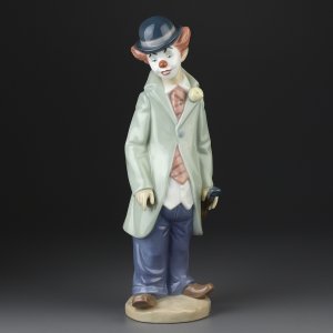 Винтажная фарфоровая статуэтка Испания Lladro 5472 Circus Sam Цирк Клоун со скрипкой