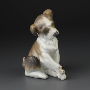 Винтажная фарфоровая статуэтка Испания Lladro 6211 New Friend Собака и улитка