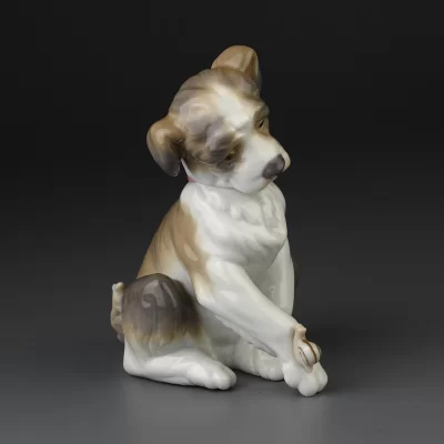 Винтажная фарфоровая статуэтка Собака и улитка Lladro 6211 New Friend