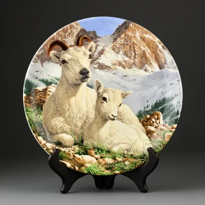Тарелка винтажная декоративная настенная Фарфор Англия Баран Далла Royal Grafton Dall Sheep Beauty of Polar Wildlife
