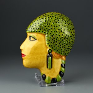 Керамическое английское винтажное панно в стиле ар-деко Tamara de Lempicka Wall Mask Тамара Лемпицка