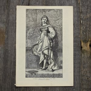 Антикварная иллюстрация The Illustrated London News La Regina a venetian dancing girl by Elihu Vedder