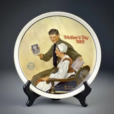 Тарелка винтажная декоративная настенная Фарфор День матери Knowles Mother's Day 1988 My Mother Norman Rockwell