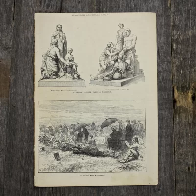 Антикварная иллюстрация The Illustrated London News The autumn campaign