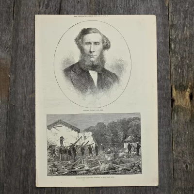 Антикварная иллюстрация The Illustrated London News Professor Tyndall