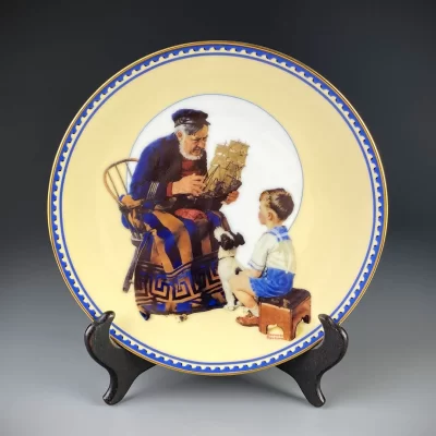 Тарелка винтажная декоративная настенная Фарфор Кораблик Капитан Knowles Rockwell Classic Innocence and Experience Sea Captain