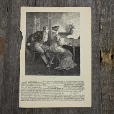 Антикварная иллюстрация The Illustrated London News An old song